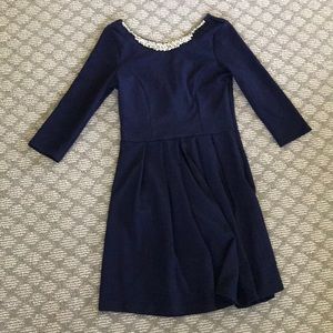 Francesca's Navy Now Dress with Jewel Neckline